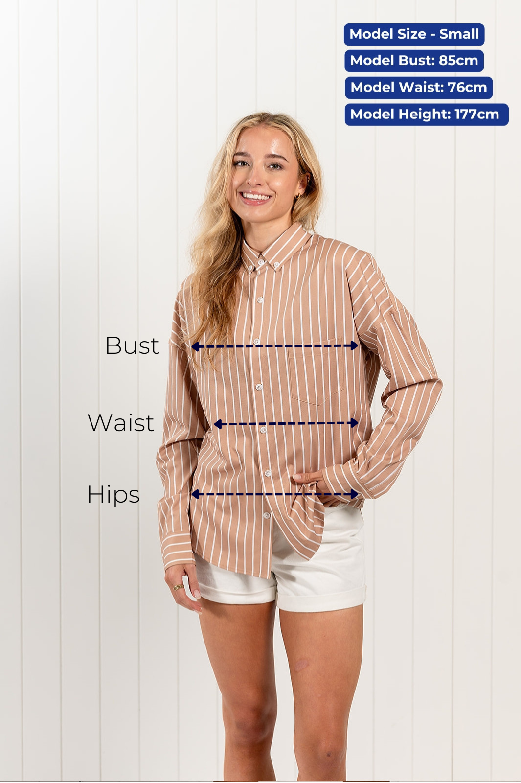 Women's Box Fit Brown Striped Nashie